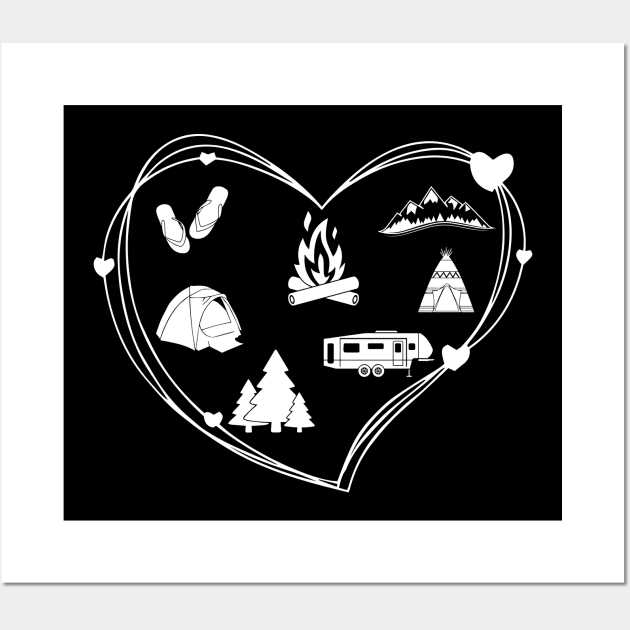 Camp Lover Custom Family Camping | Adventure Vacations | Heart Graphic Wall Art by BeCreative